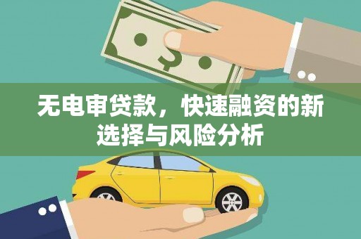 华安无电审贷款，快速融资的新选择与风险分析